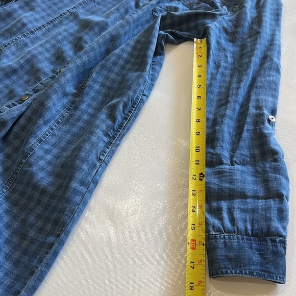 J Jill Denim Checkered Tab Sleeve Shift Dress in size S - Picture 11 of 12